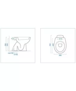 VASO WC A TERRA IN CERAMICA BIANCO "COLIBRI", GEBERIT
